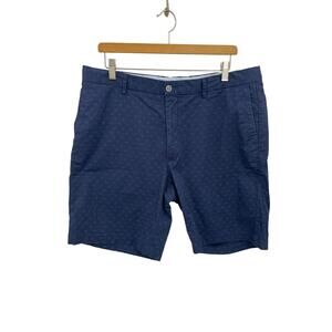 Peter Millar Shorts Nautical Knot Navy Blue Flat Front Size 36